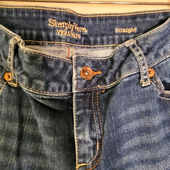 Simply Vera ,Vera Wang Straight Leg Stretch Cute Back Pockets with Buttons sz8 - Picture 4 of 7